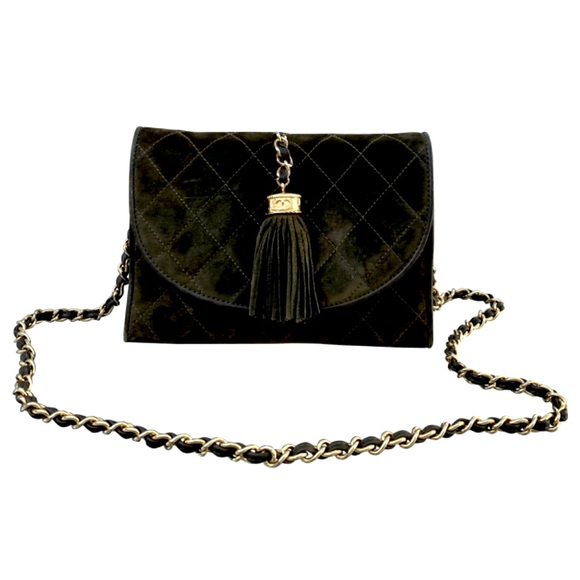 CHANEL SUEDE FLAP CLUTCH BAG - Picture 5 of 6